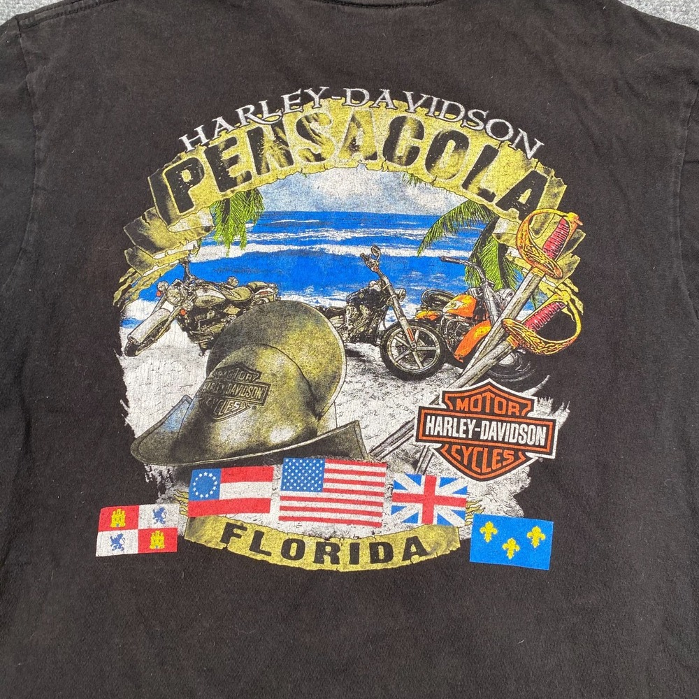 Harley-Davidson Pensacola Florida "Rebel by Choice" Black Shirt Small